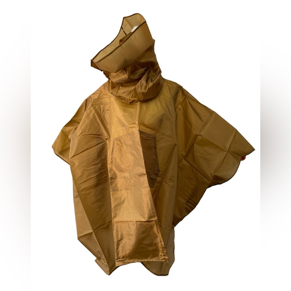 Peter Pan Collapsible Rain Poncho in tan. NWT